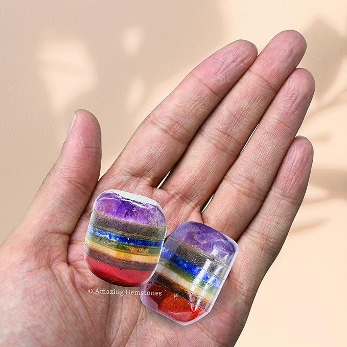 Amazing Gemstone Chakra Crystals and Healing Stones Tumbled - 1000+ Carats Chakra Stone Gem Stones, Natural Healing Stones for Energy Balance, Stress Relief - Premium Polished Gems Rocks