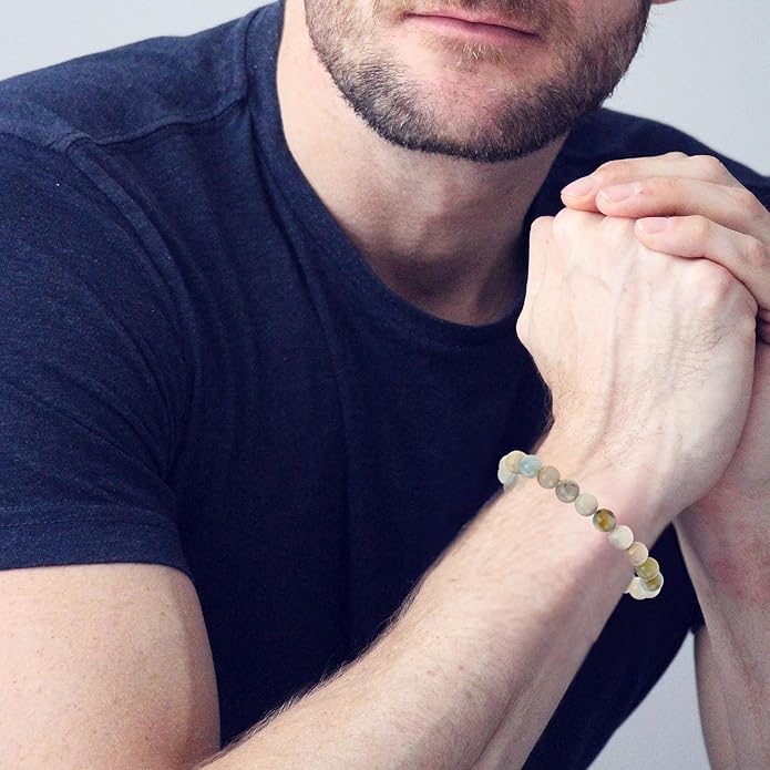 Energy Protection Crystal Handmade Adjustable Bead Bracelet Perfect for Men, Women’s Gift - Gemstone Healing Stretch Bracelet Pulsera Para Hombre Mujer Stocking Stuffer