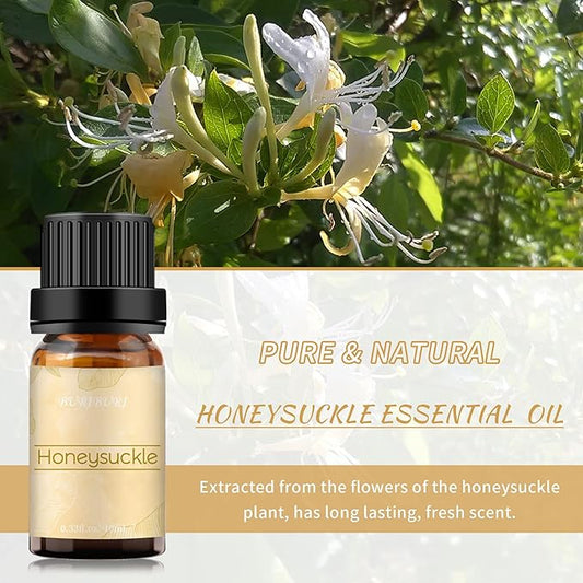 BURIBURI Honeysuckle Essential Oils, 100% Pure, Undiluted, Natural Aromatherapy Honeysuckle Oil for Diffuser, Massage