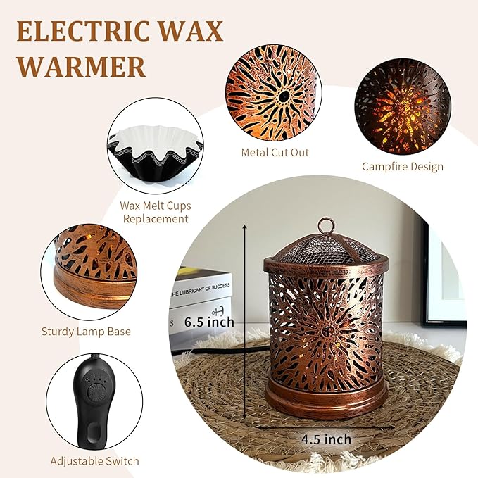 LIFFY Wax Melt Candle Warmer - Electric Melter with Lamp & Timer, Fragrance Warmer, Oil Burner, Aromatherapy Essential for Home & Office, Melt Warmer for Scented Wax Gift & Decor