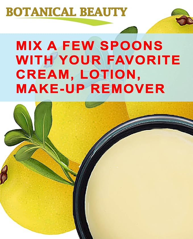 Botanical Beauty MARULA OIL BUTTER RAW VIRGIN UNREFINED for Face, Body, Hair, Lip, Nails, Dry Skin, Cracked Hands, Rosacea, Eczema, Rashes, Itchiness, Redness, Anti-Aging (16 Fl Oz)