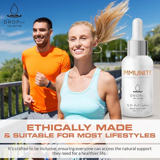 DropRx Immunity by Dr. Nicole Saphier – Elderberry, Echinacea & Garlic Supplements for Immune System Support, Organic, Non-GMO, Vegan, Gluten-Free, Kosher, Made in USA (2 Fl Oz)
