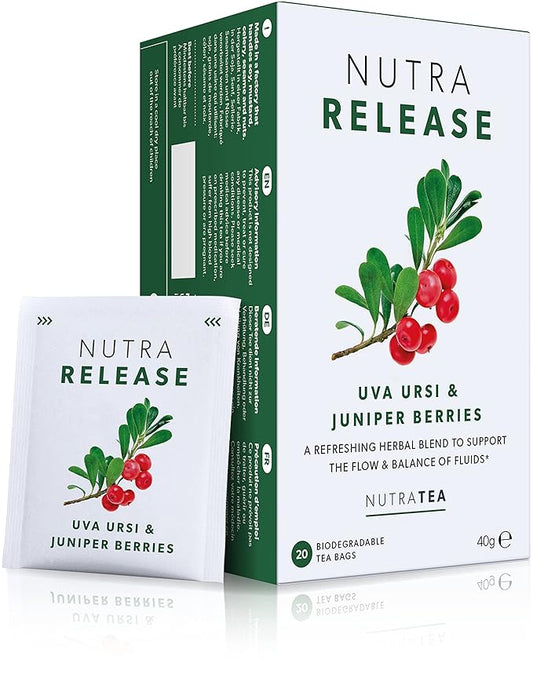 NUTRARELEASE - Kidney Tea | Bloated Stomach Tea – Includes Uva Ursi, Dandelion & Nettle - Assist With Water Retention & Digestion - 20 Enveloped Tea Bags - by Nutra Tea - Herbal Tea