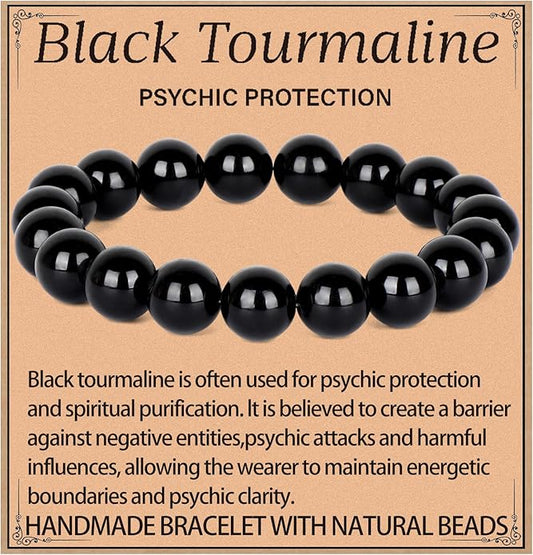 LPBeads Handmade Natural Gemstone Stretch Elastic Bracelet Healing Crystal Round Stone Beads Jewelry Gifts for Women Men