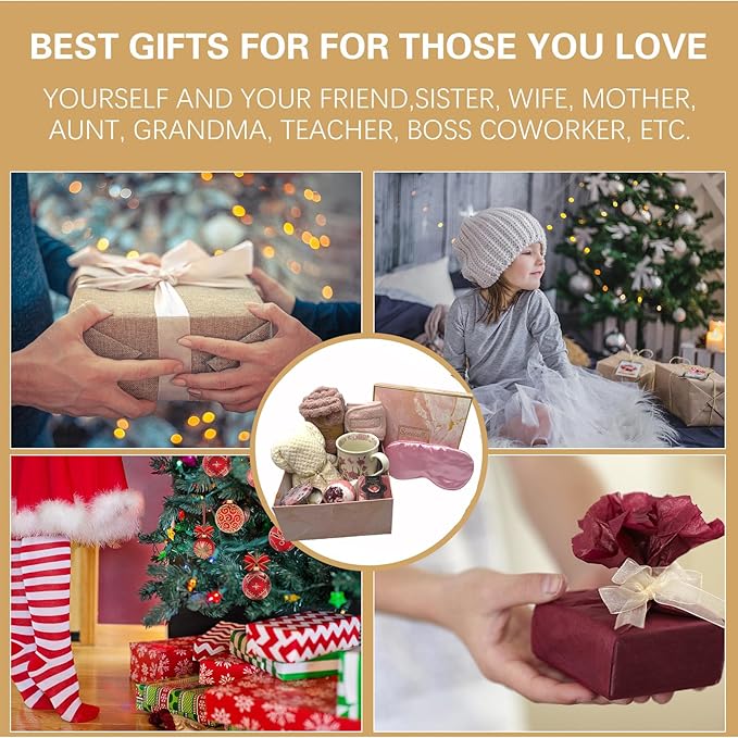 Spa Gift Baskets for Women,Luxury Self Care Gifts for Mom,Get Well Soon Gifts for Friend,Thank You Relaxing Box Gifts for Women 20th,30th,40th,50th,60th 70th 75th Birthday,Anniversary