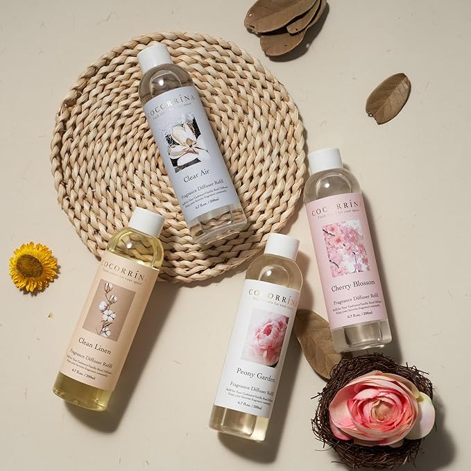 COCORRÍNA Reed Diffuser Refill - Olive Flower 6.7 Oz Reed Diffuser Oil Refill Home Fragrance for Bedroom, Bathroom Home Decor