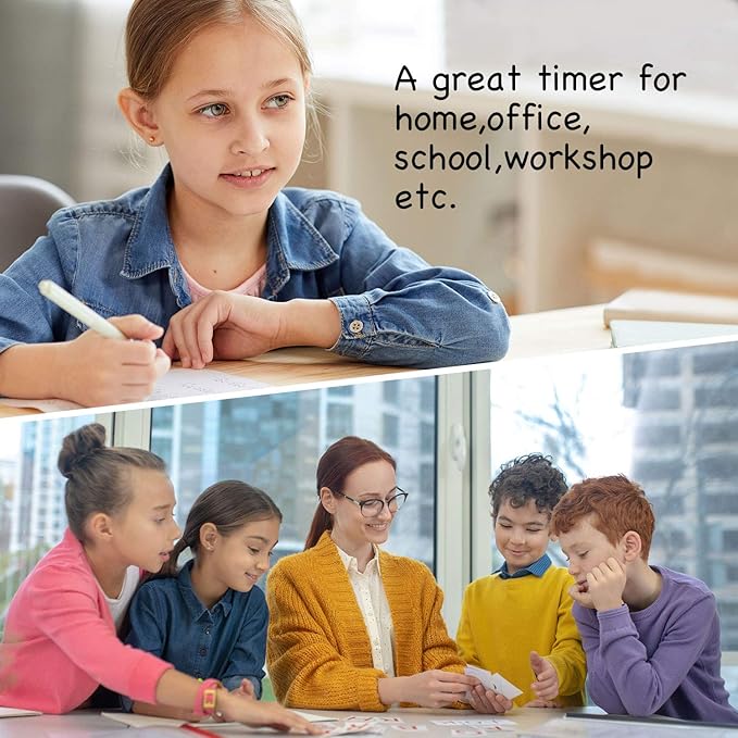 dretec pomodoro Timer, Productivity Timer, for Studying,exam, for Kids, Large Display, Large Button, Blue