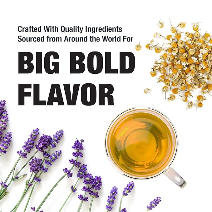 Tiesta Tea - Lavender Chamomile Herbal Tea, Loose Leaf, Calming Blend with Chamomile and Lavender, Caffeine-Free Herbal, Great for Hot or Iced Brews, Resealable Bulk Pouch, 200 Cups, 8 Ounce