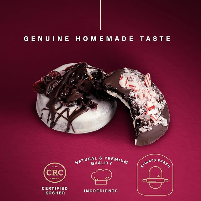 KREMERY Creamy Chocolate Cravings - Diwali Sweets Hamper Chocolate Covered Sandwich Cookies & Cream Gift Basket, in Elegant Gift Box (12 Cookies, Assorted Sweet Toppings)