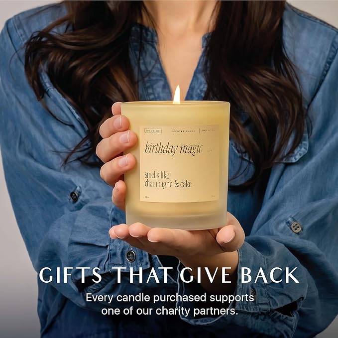 Benevolence LA Birthday Magic Scented Candles | 10 oz, 40-50 Hour Burn | Gifts for Women | Celebration Candle for Best Friend, Mom | Unique Womens Birthday Gift - Smells Like Champagne & Cake
