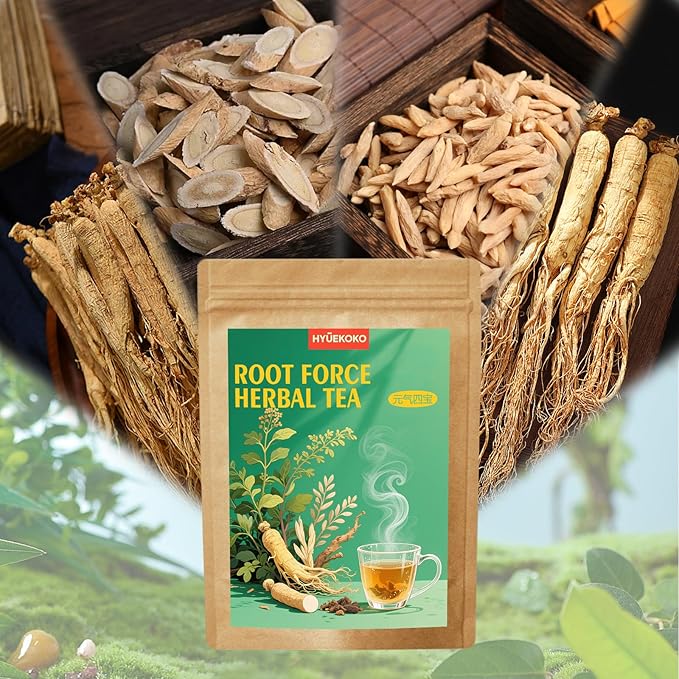40 Bags Root Force Herbal Energy Tea, Caffeine-Free Natural Ingredients Herbal Tea Bags, No Additives, Kidneys & Liver Health Tea for Men & Women