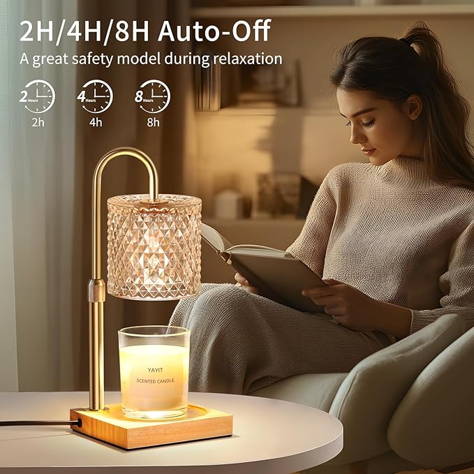 Candle Warmer Lamp with Timer Dimmer Adjustable Height, Lamp Candle Warmer for Jar Candles, Home Decor, for Women Birthday