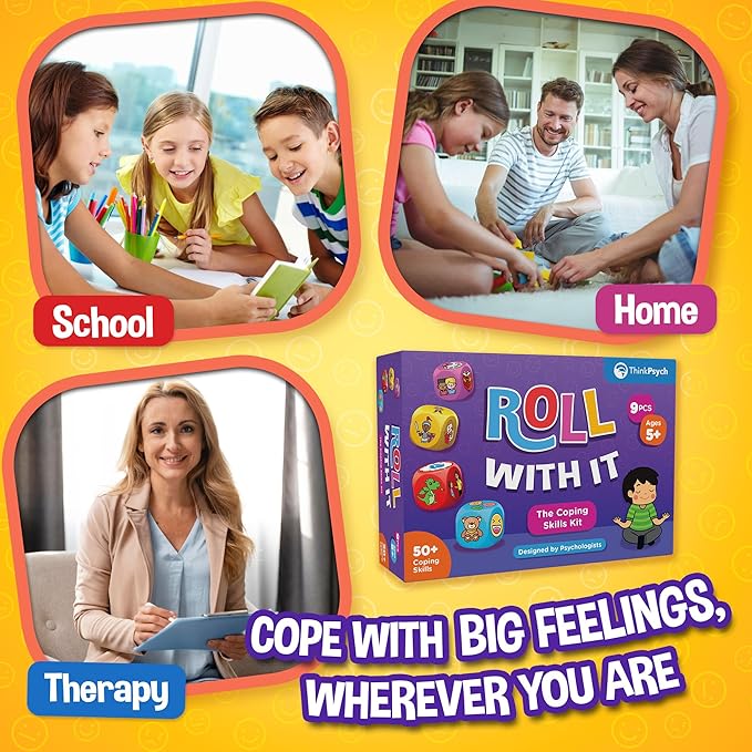 Roll with It | CBT Coping Skills Kit | Anger Management & Stress Relief | Social Emotional Learning Toys | Anxiety Relief | Ages 5-12 | Play Therapy & Calm Down Kit