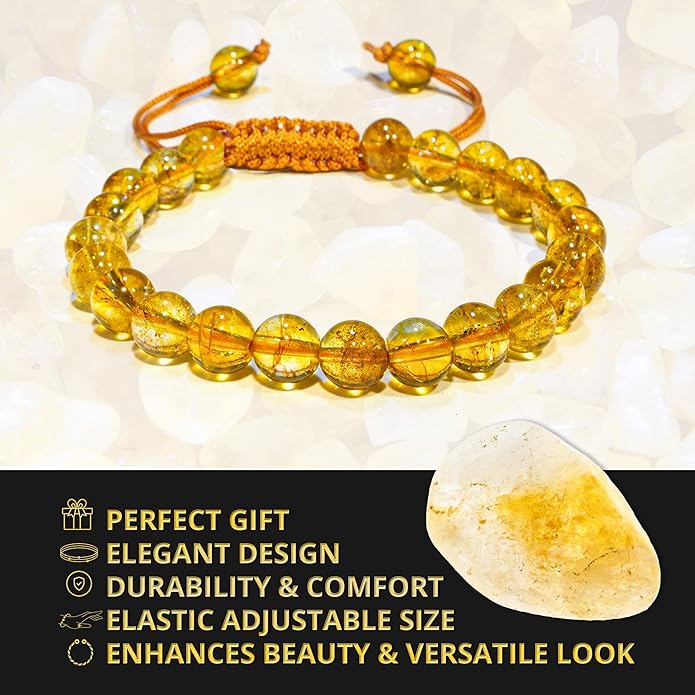 Energy Protection Crystal Handmade Adjustable Bead Bracelet Perfect for Men, Women’s Gift - Gemstone Healing Stretch Bracelet Pulsera Para Hombre Mujer Stocking Stuffer