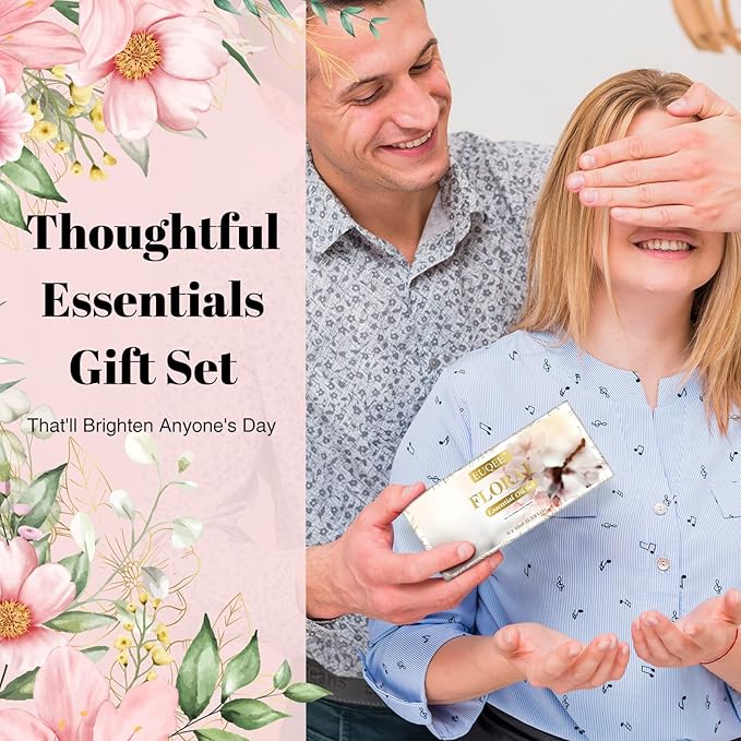 EUQEE Floral Essential Oils Set of 6 Pure Essential Oil Gift Set for Diffusers, Soap & Candle Making - Lavender, Rose, Ylang Ylang, Jasmine, Geranium, Chamomile Aromatherapy Oils - 10ml