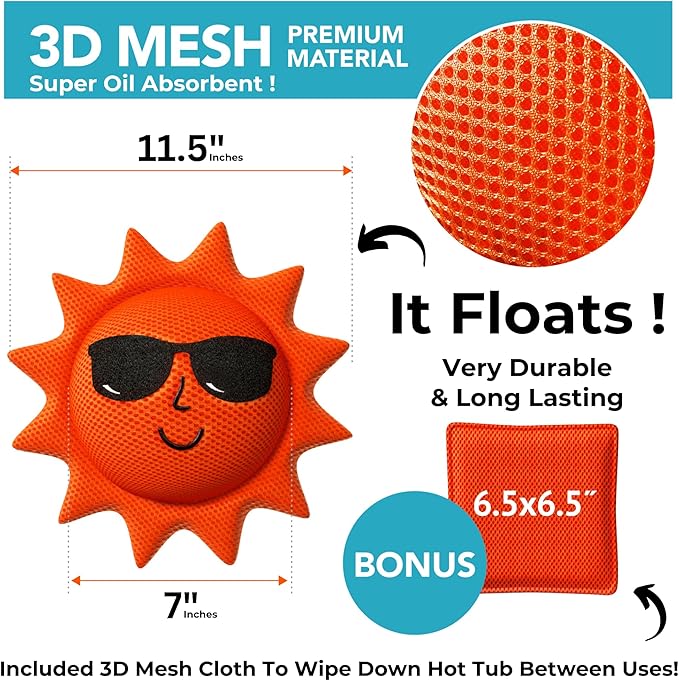 Hot Tub Scum Absorber for Spa Hot Tub Cleaner - Hot Tub Accessories for Adults, Hot Tub Scum Sponge for Hot Tub Oil Absorbing Sponge for Hot Tub, Hot Tub Sponge Scum Remover, 1 Pack