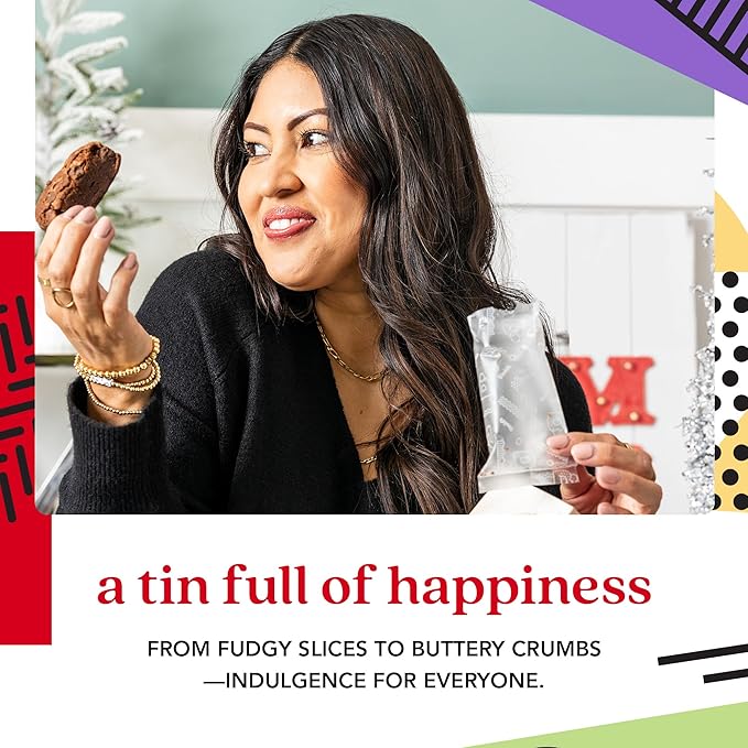 David's Cookies Assorted Brownies & Crumb Cake Gift Tin 3Lbs - Delicious, Fresh Baked Snacks, Gourmet Chocolate Fudge Slices, Brownies Gift Basket - Ideal Gift for Superbowl & Other Special Occasions