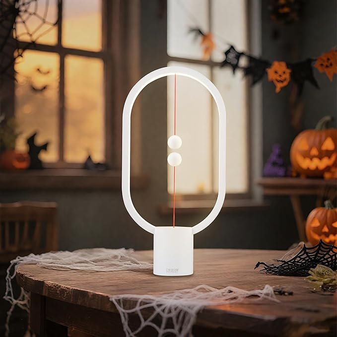 Heng Balance Light, USB Powered LED Table lamp, Creative, Magnetic Switch Night Light, dimmable Eye Protection Table lamp, Used for Gifts, Decoration Bedside, Dormitory and Office(White)