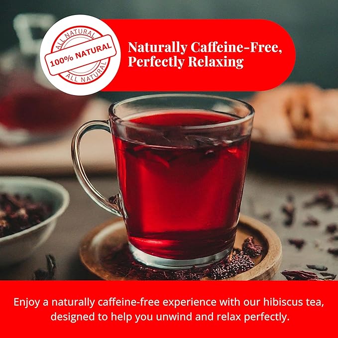 Akshit Hibiscus Tea With Moringa Leaves, Hibiscus Tea Blend, 75Tea Bags, Te De Hibisco, Caffeine Free, Sugar Free, Non GMO, No Additives.