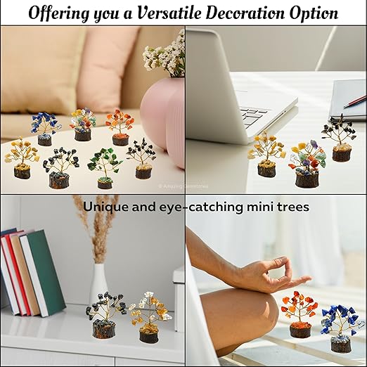 Amazing Gemstone Crystals and Healing Stones Birthday Gifts for Women - Set of 12 Crystal Tree of Life Home Decor Stocking Stuffers, Bookshelf, Room, Meditation Gift for Mom, Unique Birthday Gifts