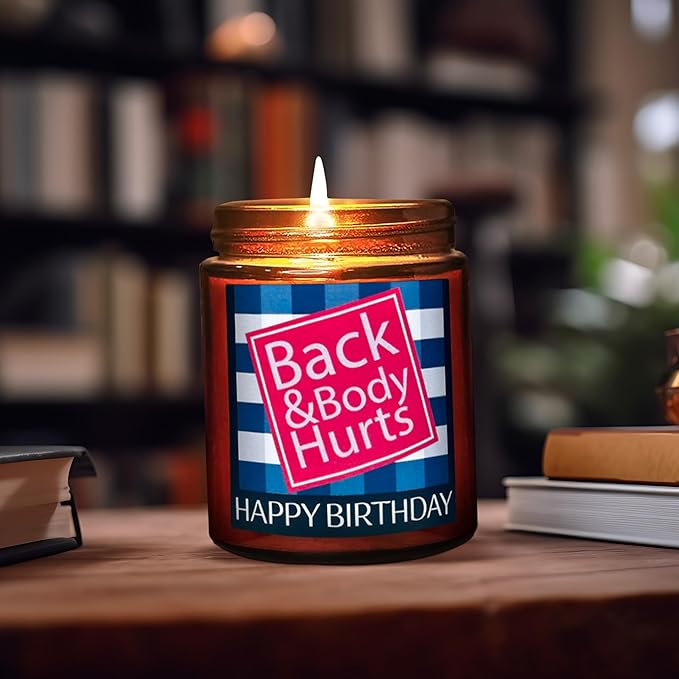 Funny Happy Birthday Candle Gifts for Women Men - Fun Relaxing 30th 40th 50th 60th Birthday Presents for Her Mom Boss - Soy Candle for Home - Sea Salt Jasmine Spa Candle for Stress Relief