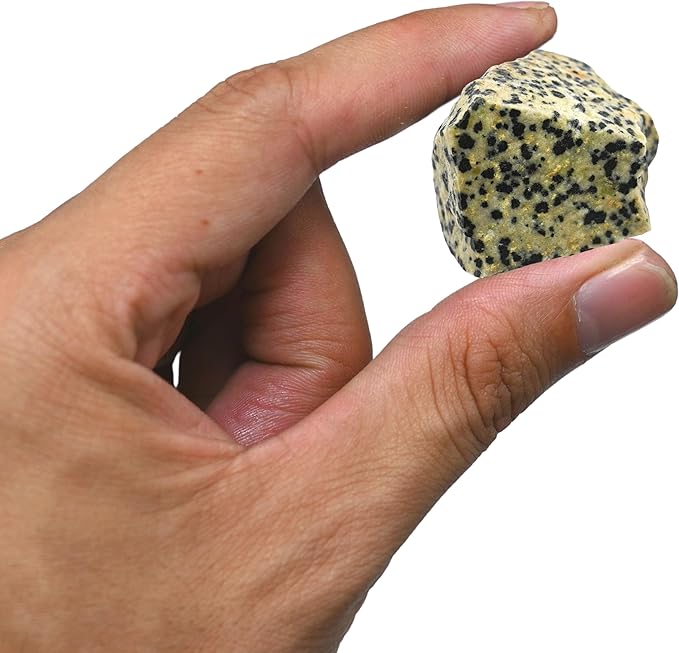 Amazing Gemstone Dalmatian Jasper Raw Crystals and Healing Stones, Natural Rocks for Tumbling - DIY Raw Stones and Crystals, 2 Pieces