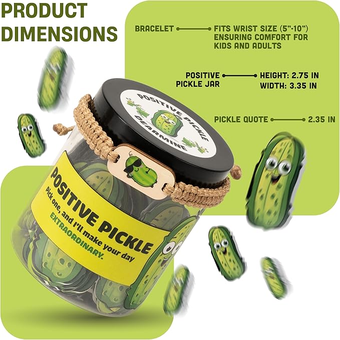 60 Positive Pickle Cards Jar, Affirmation Cards For Women, Teens, Stocking Stuffers, Christmas Gifts For Women Mom, Gifts For Women, Teacher Gifts, White Elephant Gifts, Teen Girl Gifts Trendy Stuff