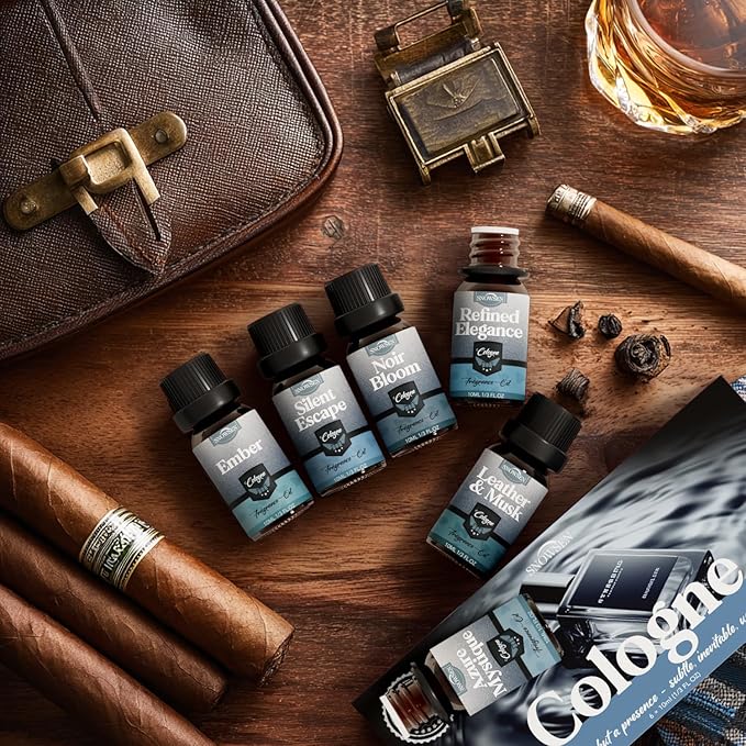 Cologne Essential Oil Set, Essential Oils Blends for Diffusers for Home, Candle Scents for Candle Making, Diffuser Oil Gift Set for Men & Women, Fragrance Oils for Aromatherapy