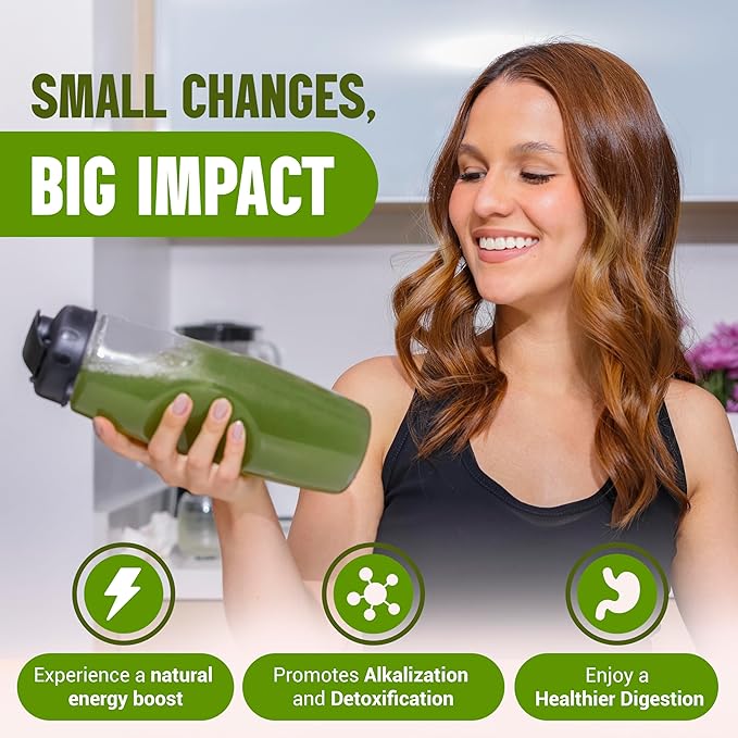 Terra Kai Organics JUCE Green Superfood Powder, Organic Fruits and Veggies Supplement W/ 77 Superfoods Plus Prebiotic Probiotic Blend, Harvest Apple Flavor - 20 Servings (250 g)