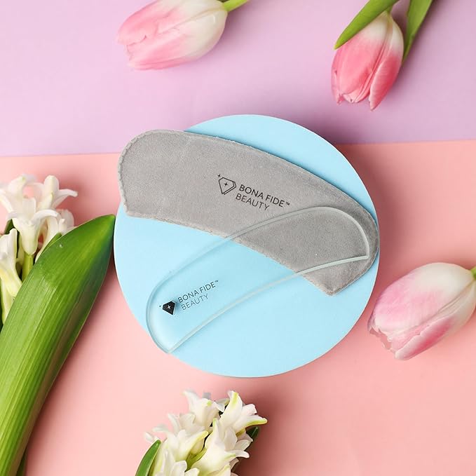 Bona Fide Beauty Ergonomic Moon Nail File (Clear) Grit in The Groove. Etched Glass File Made in The Czech Republic, Curve File with Large Gripping Surface.