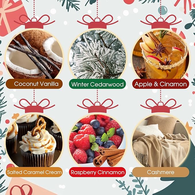 SCENTORINI Christmas Wax Melts, Wax Cubes Strong Scent 12 Pack, Scented Wax Melts, Long Lasting Soy Wax Melts for Warmer