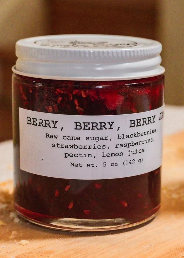 Berry Berry Berry Jam, 5 oz - Craft, Gourmet, Unusual Jams & Jellies Made in West Virginia, USA