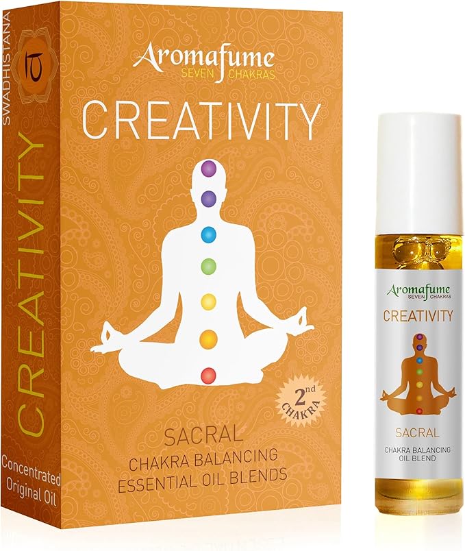Sacral Chakra Essential Oil Roll-On Blend by Aromafume | 10ml/0.33 fl oz | Swadisthana | Aromatherapy Oils for Chakra Balance | Orange & Patchouli Extracts | Chakra Incense for Meditation, Yoga, Reiki