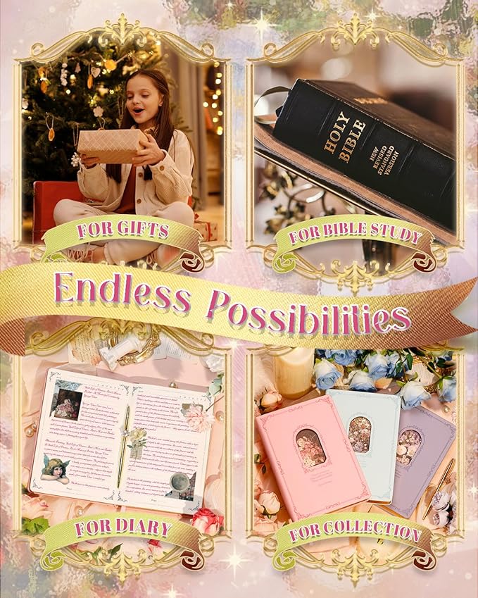 Thick Journal for Women & Girls, 360 Pages A5 Writing Journaling Notebook with Paintings, Women Journal for Writing, Vintage Journal with Gift Box & Pen for Girls Gift Ideas (Candy Pink)