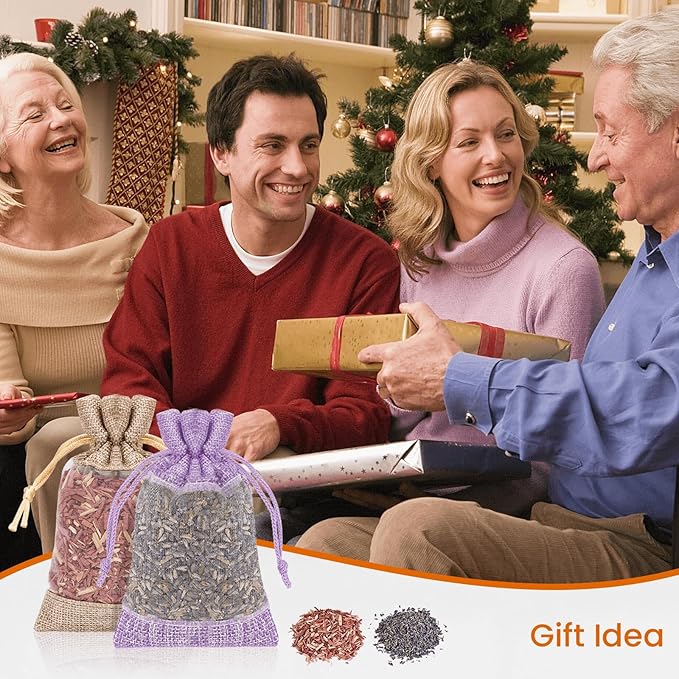 Homode Cedar Blocks for Clothes Storage, Pack of 20 Cedar Sachets and Lavender Sachet Bags for Drawers and Closets, Cedar Wood Chips, Scent Satchels Closet Freshener