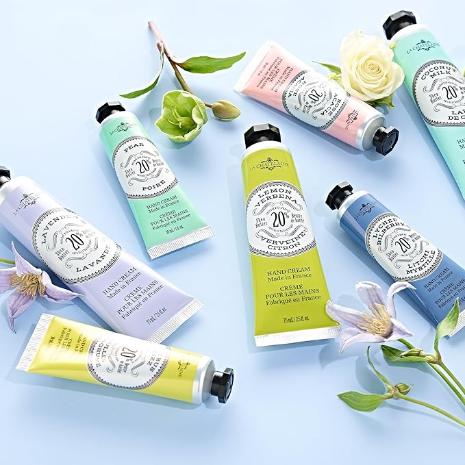 La Chatelaine Hand Cream Gift Set for Women, Hand Lotion for dry cracked hands, Travel Size, Natural Hand Cream Made in France with Organic Shea Butter (Cherry Almond, Wild Fig, & Gardenia) 3 x 1 fl