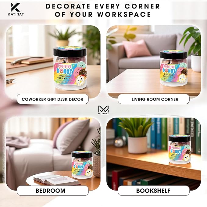 Positive Donuts Jar, Emotional Inspirational Support 60 Affirmation Cards, Cheer Up Cute Donut Gifts for Teen Girls, Daughter, Firends, Teen Girl Gifts Trendy Stuff