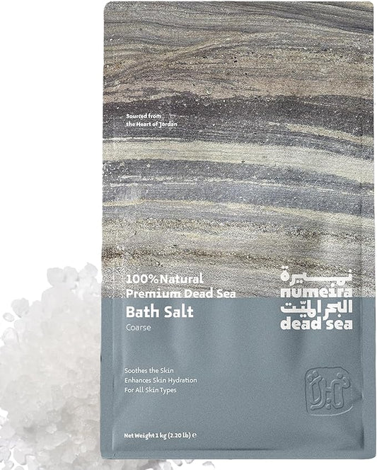 Dead Sea Salts for Soaking Relaxing Sea Salt Bath Soak for Body Rejuvenation - Natural Mineral Salts - Coarse Dead Sea Salt Unscented Bath Salts for Women & Men (8.82 oz)