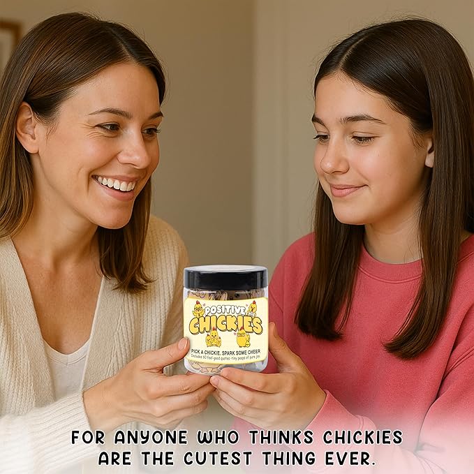 60 Positive Chick Cards Jar – 60 Affirmation Cards for Anxiety & Self Care, Teens, Emotional Support Chickies, CHicken Gifts, chicken gift For Women, Funny ChickEn gifts, ChicKen Stuff