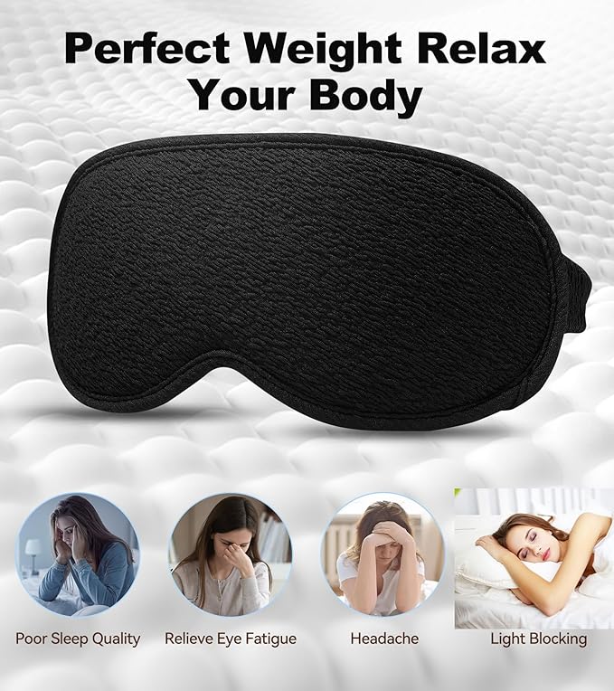 3D Contoured Sleep Mask, Light Blocking Eye Masks for Sleep, Breathable and Washable Sleeping Mask for Women Men, Adjustable Sleeping Eye Mask for Travel, Nap, Car and Office