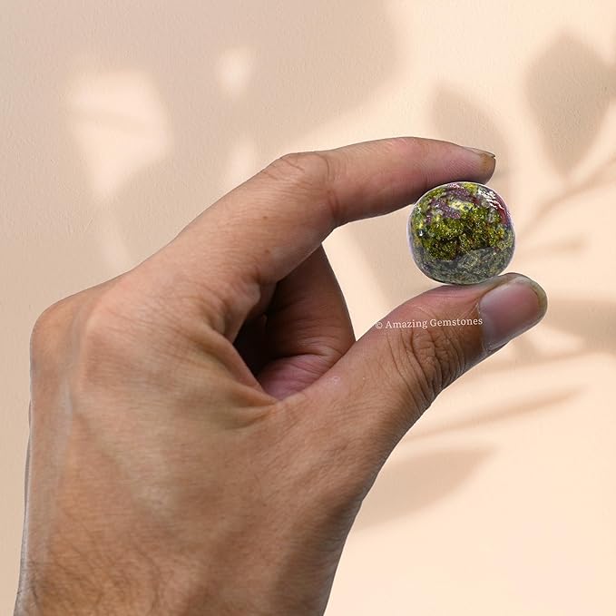 Amazing Gemstone Dragon Bloodstone Crystals and Healing Stones Tumbled - 1 oz Dragon Bloodstone Stone, Healing Stones for Energy Balance, Stress Relief - Premium Polished Gems Rocks for Meditation