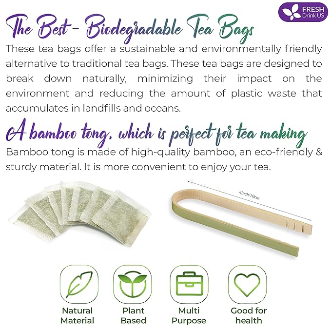 FreshDrinkUS, Clarity Calm Butterfly Pea Flower Tea – 60 Tea Bags Herbal Blend of Butterfly Pea Flower, Rosemary, Moringa, Lemongrass & Licorice Root – Caffeine-Free. Sugar-Free. Gluten-Free. Vegan