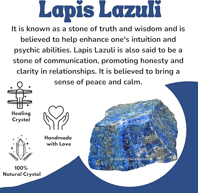 Amazing Gemstone 2 Pieces Lapis Lazuli Stone Crystals and Healing Stones, Raw Natural Rocks for Tumbling and DIY Raw Stones and Crystals
