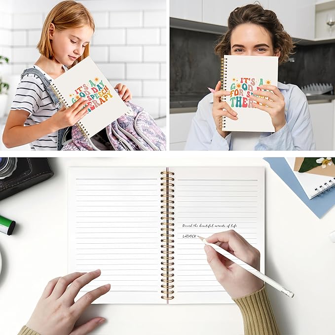 Colorful Speech Therapy Notebook, Therapy Journal Notebook for Therapists Counselors, Speech Language Pathologist SLP Gifts, Mental Health Journal for Women, 5.5x8.3