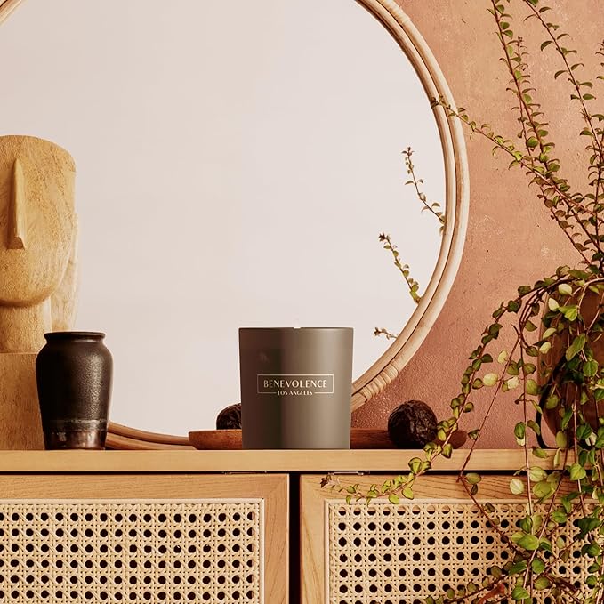 Benevolence LA 3 Wick Candle, Rose & Sandalwood Large Scented Candle | Soy Candles | Gifts for Women and Men | Home Fragrance | Aromatherapy | Bathroom Freshener 14.5 Oz, 45 Hour Burn