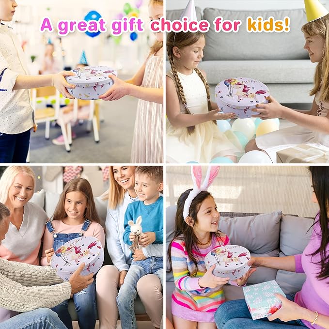 8PCS Kids' Bath Bomb Surprises, Charming Metal Gift Box, This Toy Bath Bombs Set Features Natural Organic Fizzy Bubble Bath Bombs, Ideal as Christmas Stocking Fillers for Girls, Boys, and Toddlers.