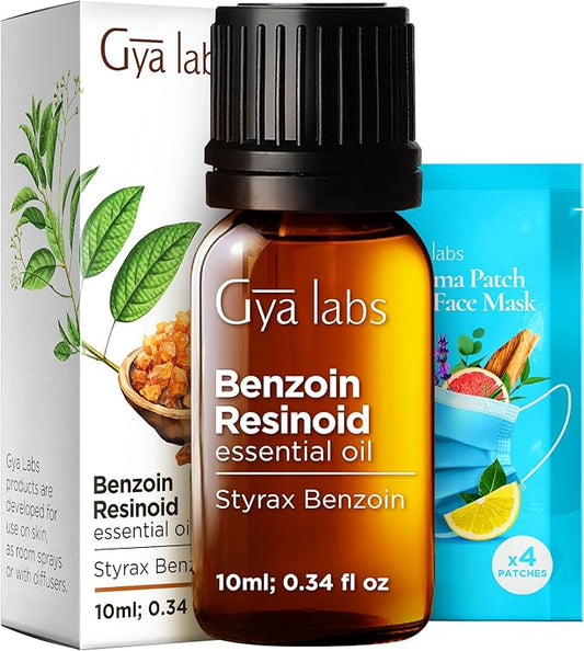 Gya Labs Benzoin Resinoid Essential Oil - 0.34 Fl Oz - for Hair, Skin, Diffuser, Aromatherapy & DIY Candle Making Scent