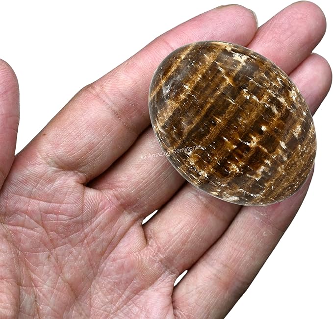 Amazing Gemstone Aragonite Crystals and Healing Stones - Large Palm Stone Crystals Piedra - Crystal for Good Luck, Balanced Positive Energy, Meditation - Unique Stocking Stuffers Gifts for Women, Men