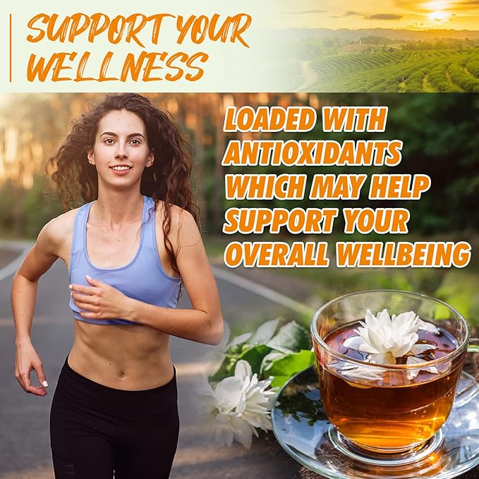 Fusion Organic Jasmine Green Tea - 200 Counts, Relaxing Jasmine Tea Bags, Floral Fragrance