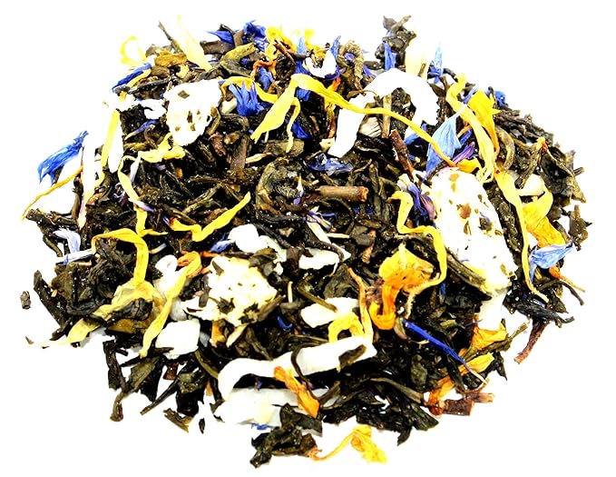 Nelson's Tea - Pina Colada - Green Loose Leaf Tea - Green Tea, coconut, dried pineapple, and marigold petals - 4 oz.